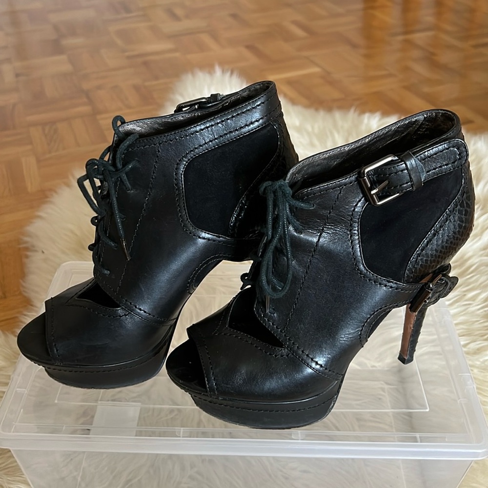 Sam Edelman open-toe lace-up ankle boots